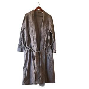 Vintage LL Bean Men's Gray Flannel Robe Bathrobe Cozy Loungewear Size L Tall